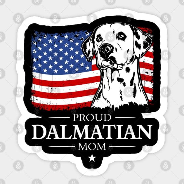 Proud Dalmatian Mom American Flag patriotic dog Sticker by wilsigns